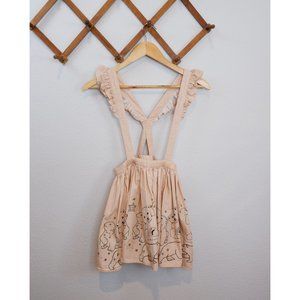 Molo Girls Clover Embroidered Playing Polar Bears & Stars Overall Skirt, 7-8y